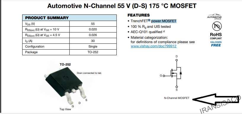 دیتا شیت Q30N05 